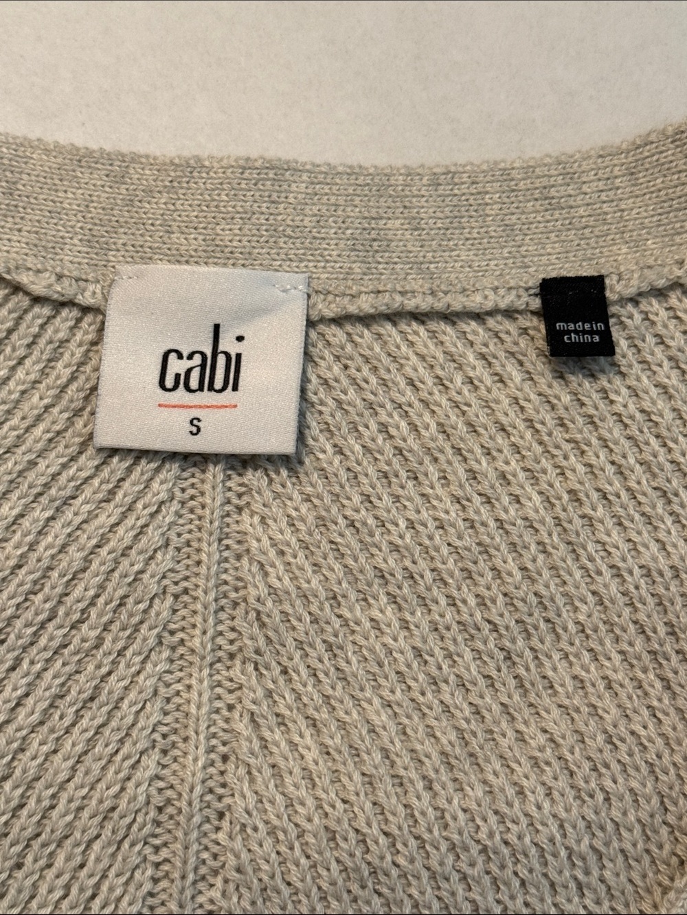 CAbi 3161 Shirttail Ribbed Cardigan Light Gray Size Small - Picture 9 of 11